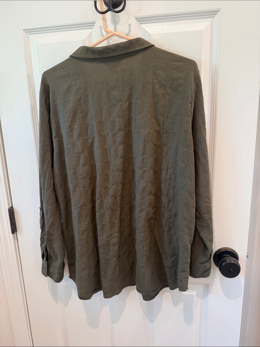 Women’s Christopher &Banks Olive Long Sleeve Button-Up Shirt - Picture 2 of 7